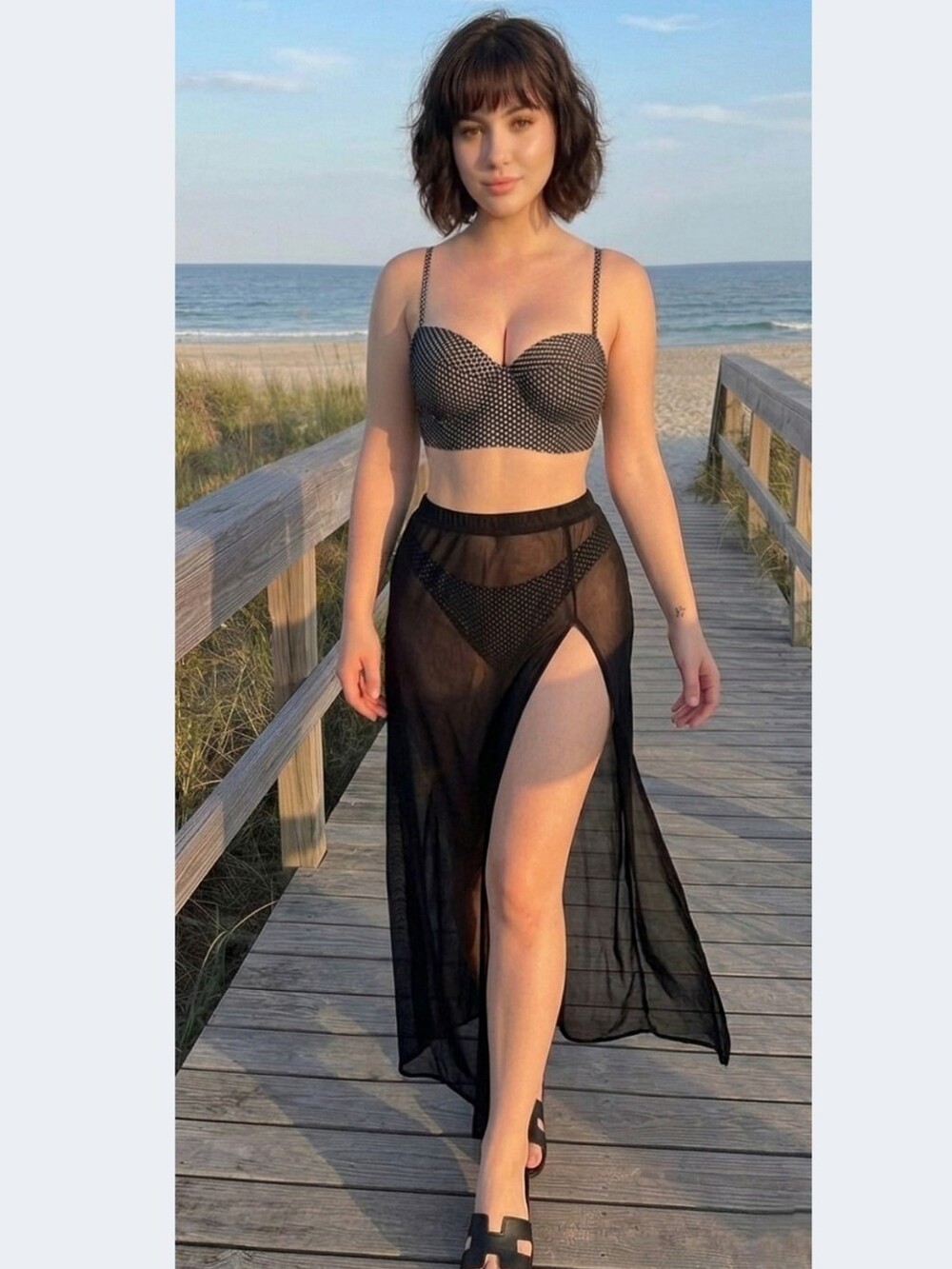 Black & White Polka Dot Balconette Bikini Top